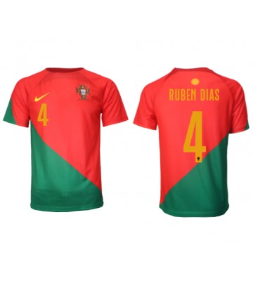 Portugal Ruben Dias #4 Hjemmebanetrøje VM 2022 Kort ærmer